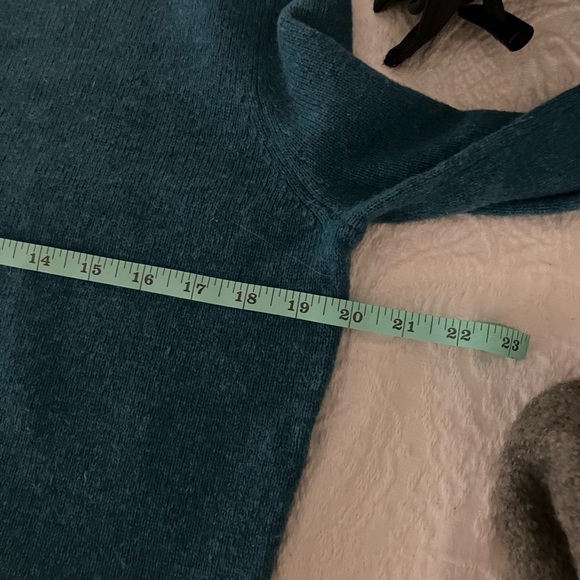 Lands' End Teal Wool Sweater with Beaded Neckline - Picture 8 of 12